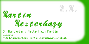 martin mesterhazy business card